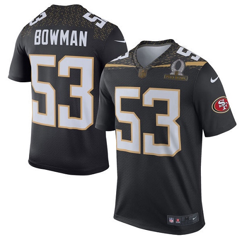 Men's Elite NaVorro Bowman Nike Jersey Black - #53 Team Irvin 2016 Pro Bowl NFL San Francisco 49ers